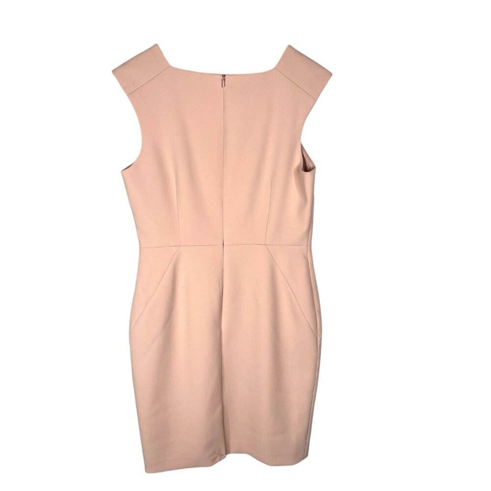 HOBBS LONDON Women's Pale Pink Notch Square Neck Sheath Dress US 8 - Picture 11 of 11